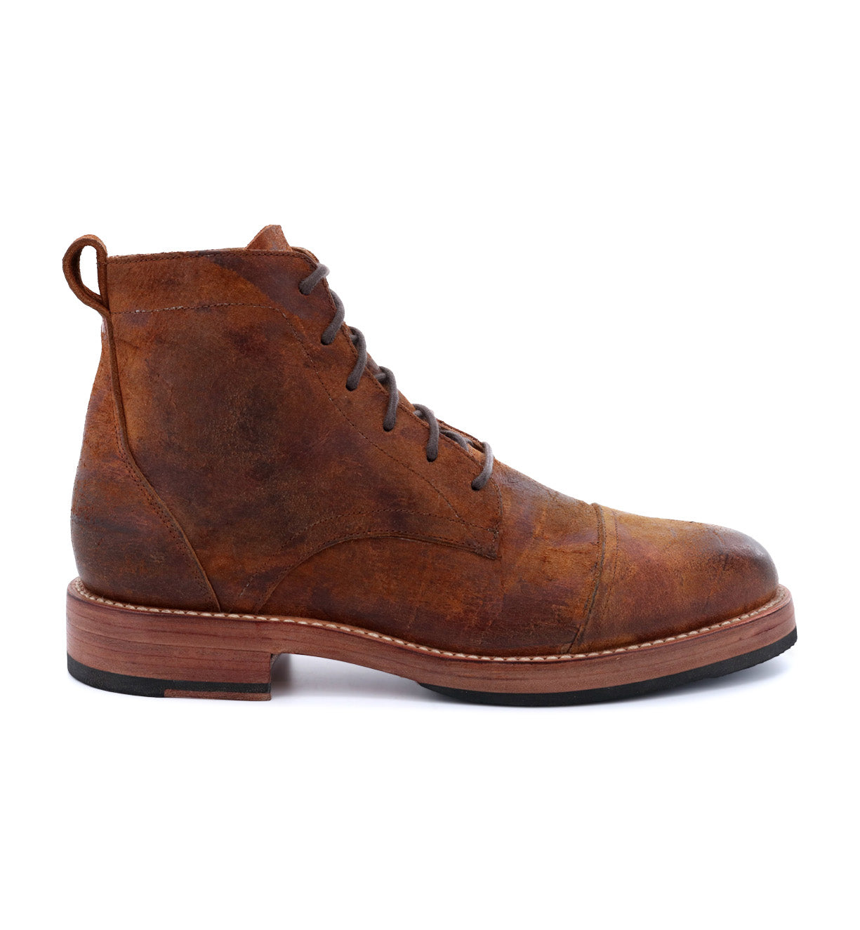 The men's brown leather Larry boot from the Santa Rosa Brand collection is shown on a white background.