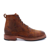 The men's brown leather Larry boot from the Santa Rosa Brand collection is shown on a white background.