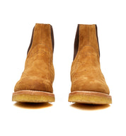 A pair of Santa Rosa Brand Stamford Boots positioned back-to-back on a white background, featuring a natural crepe outsole.